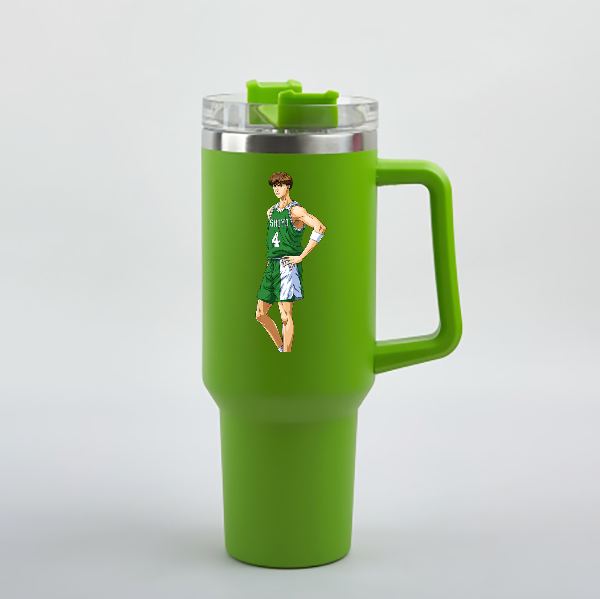 （画像用） SLAM DUNK／スラムダンク 1200mL車用タンブラー - クリスタルステッカー（プラスチックストロー付き）